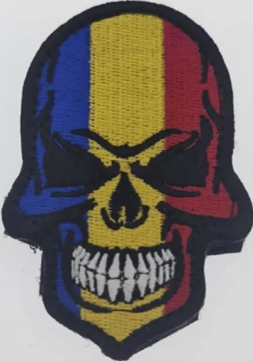 INSIGNIA BORDADA CALAVERA CONTORNO NEGRO PUNISHER