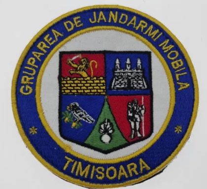 EMBLEMA TONDO RICAMATO PERSONALIZZATO GRUPPO GENDARMI TIMISOARA