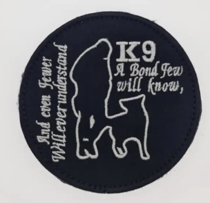 K9 סמל עגול רקום