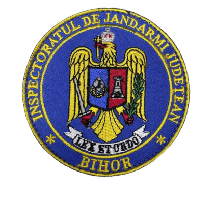 DISTINTIVO ROTONDO RICAMATO ISOLATO GENDARMI DELLA CONTEA DI BIHOR