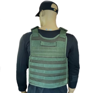 GILET antiproiettile con tasche per piastre antiproiettile - Colore verde - Solo gilet esterno