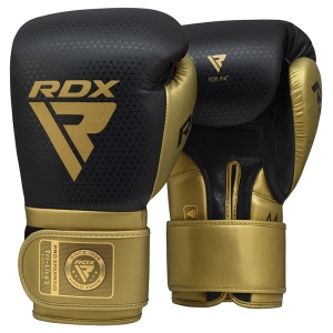RDX L2 Mark Pro Спарринговые боксерские перчатки на липучке, черные/золотистые