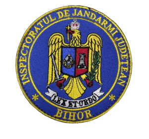 DISTINTIVO ROTONDO RICAMATO ISOLATO GENDARMI DELLA CONTEA DI BIHOR