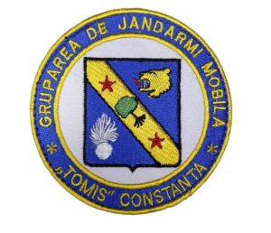 BESTICKTE RUNDE STICKEREI-GRUPPE VON GENDARMEN MOBILA „TOMIS“ CONSTANTA