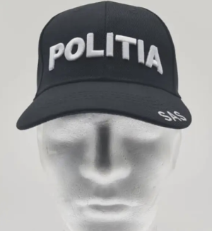 CASQUETTE COMPLÈTE ÉCRITURE BLANCHE POLICE - SAS MP1